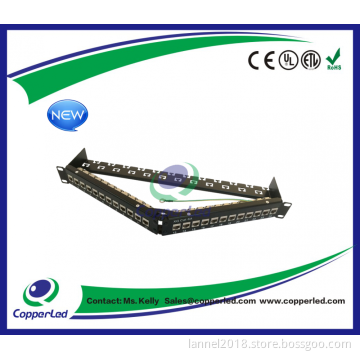 FTP Cat.6A Patch panel angled 24 Port